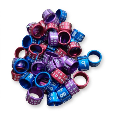Aluminum Open / Cut Pigeon Rings (Customizable ID & Numbered Leg Rings)