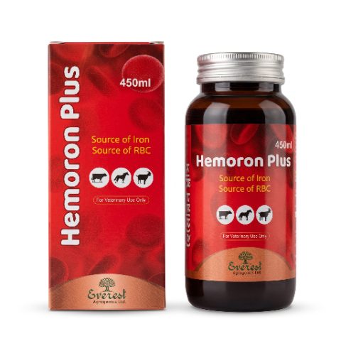 Hemoron Plus 450ml – Veterinary Iron and RBC Supplement for Cattle, Horses & Goats